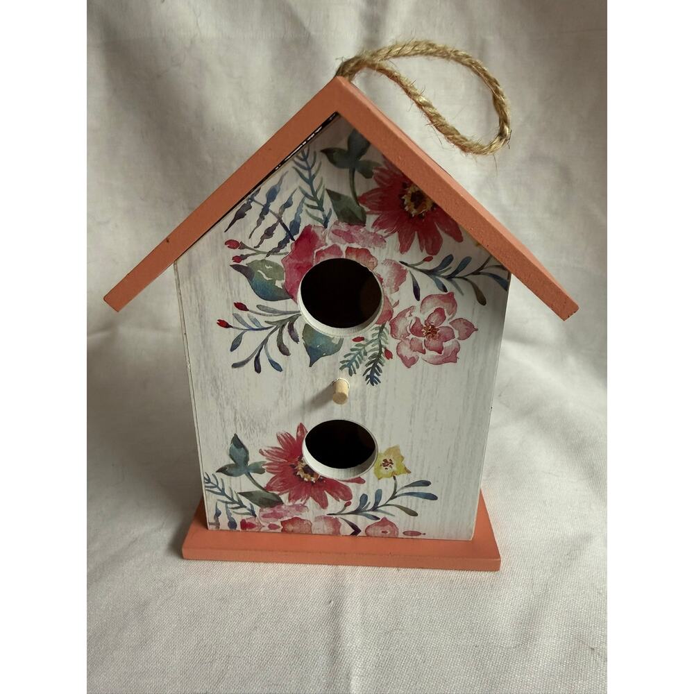 Hanging Floral Birdhouse Spring Home Decor, Shelf Sitter